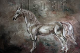 animal art horse portrait textured palette knife canvas oil painting pony