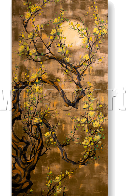 asian blossoms canvas oil painting