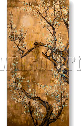 asian blossoms flower oil painting