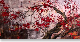 asian blossoms oil painting huge canvas