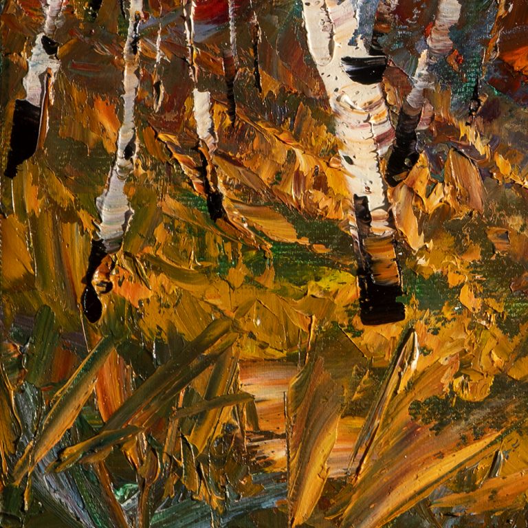 autumn birch forest landscape painting