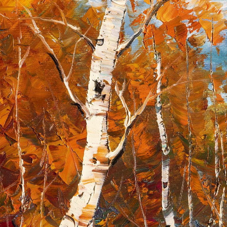 autumn birch forest landscape painting