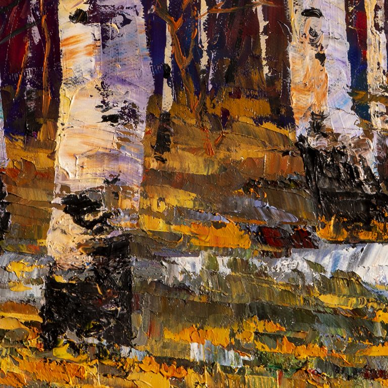 autumn birch forest landscape painting fall colors