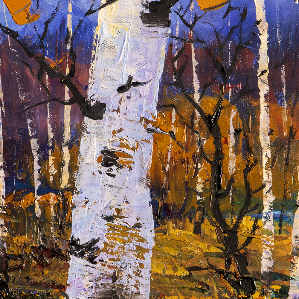 Autumn Birch Landscape Painting Oil on Canvas Textured Palette Knife Modern  Original Tree Art 8X10 – Original Textured Palette Knife Paintings by  Willson Lau