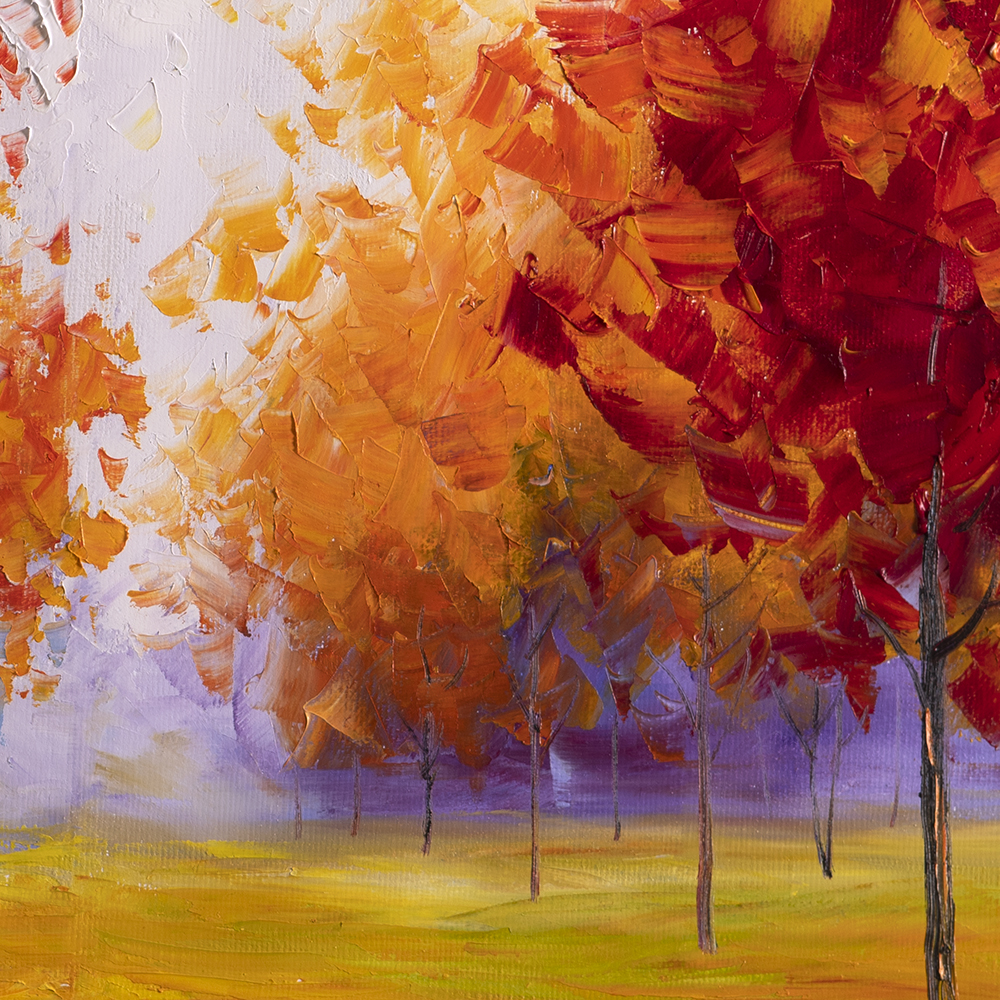 Original Autumn Landscape Painting Oil on Canvas Textured Palette Knife  Contemporary Modern Tree Art Seasons 20X24 – Original Textured Palette  Knife Paintings by Willson Lau