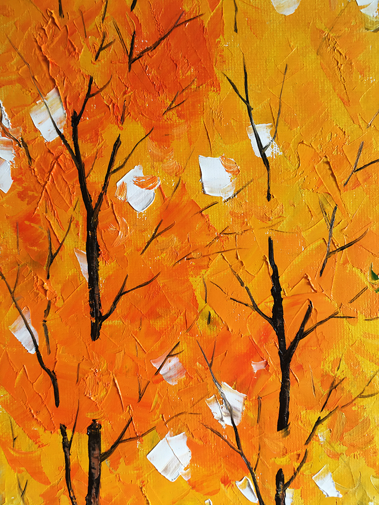 autumn landscape tree seasons textured canvas oil painting wall decor