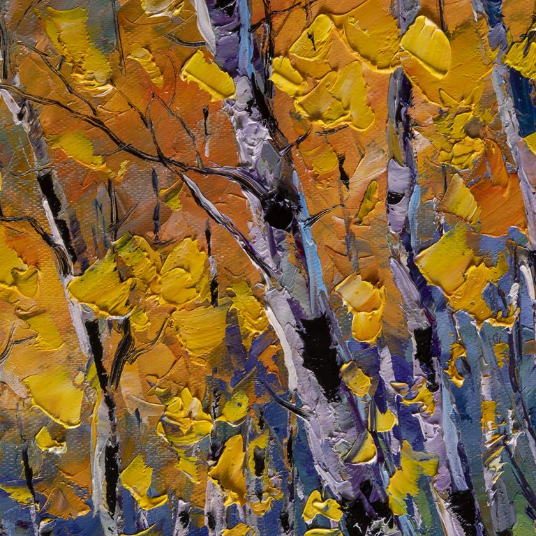 birch forest tree art canvas oil painting 16x20inches
