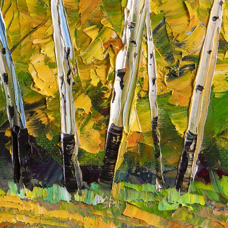 birch forest tree original landscape canvas painting 16x20inches