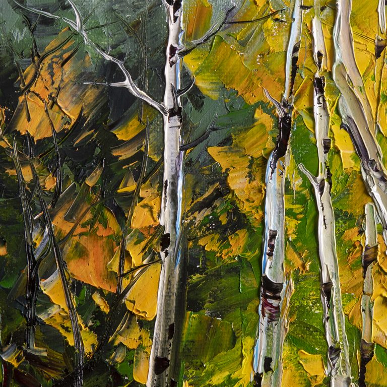 birch forest tree original landscape canvas painting 16x20inches
