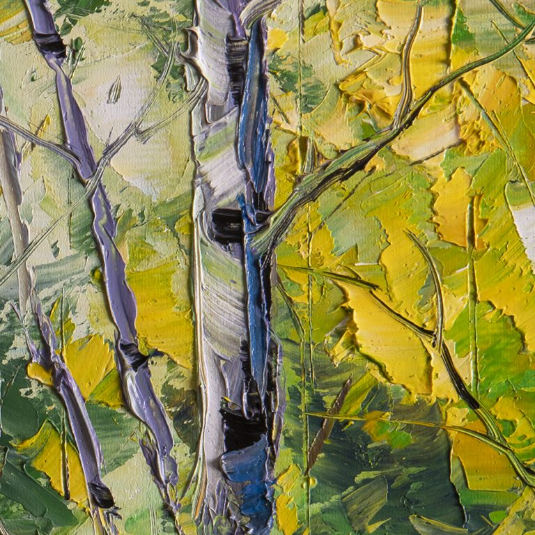birch forest tree original landscape oil painting 16x20inches