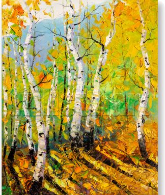 fall colors birch forest autumn landscape painting