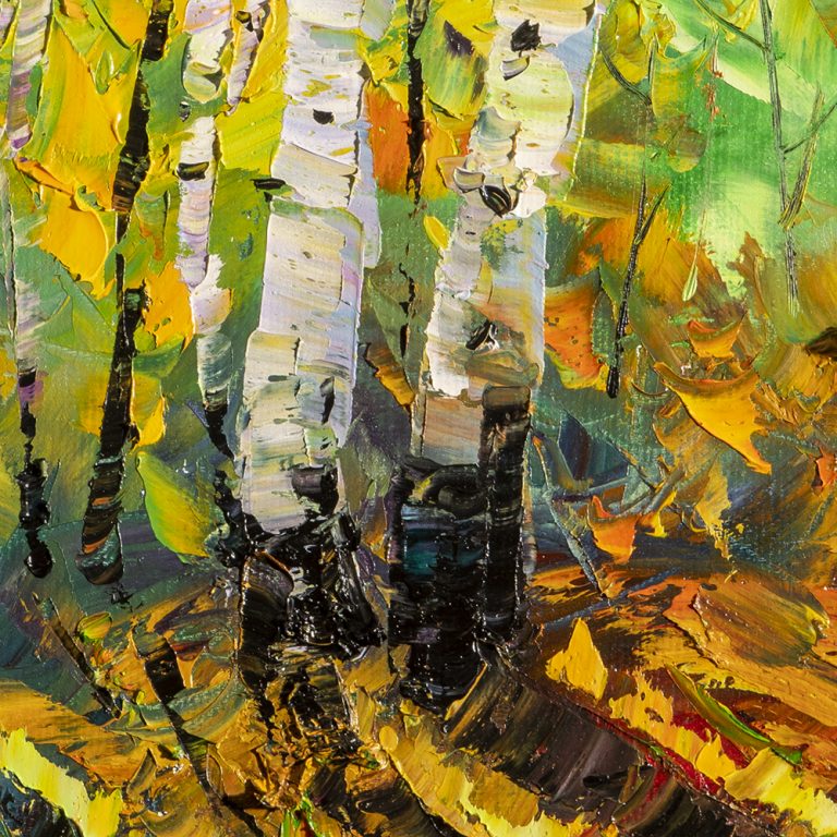 fall colors birch forest autumn landscape painting
