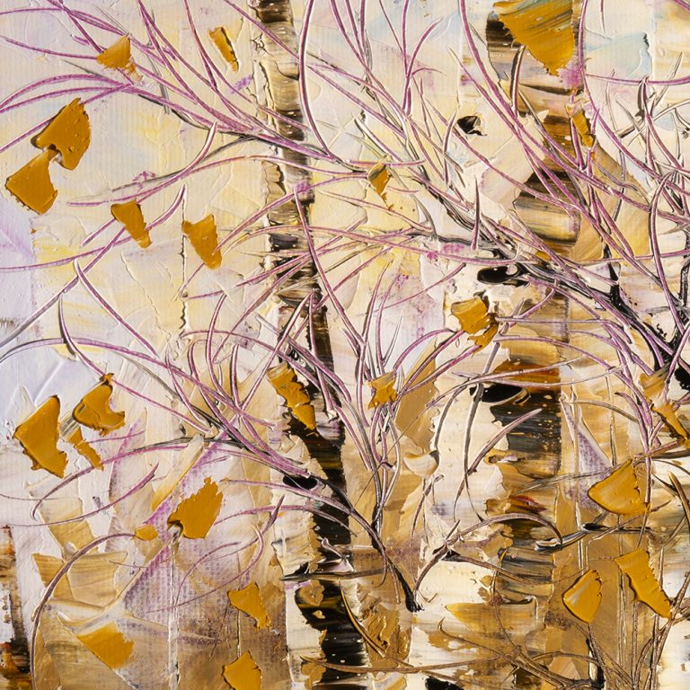 fall colors birch forest landscape oil painting
