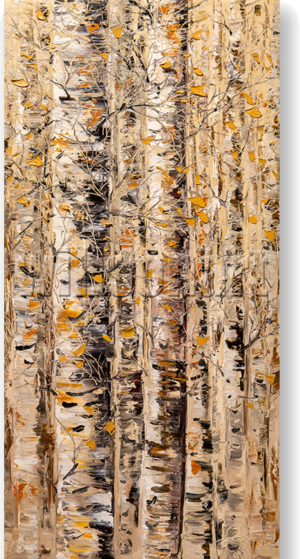 fall colors birch forest landscape painting