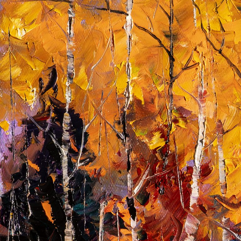 fall colors birch forest landscape painting