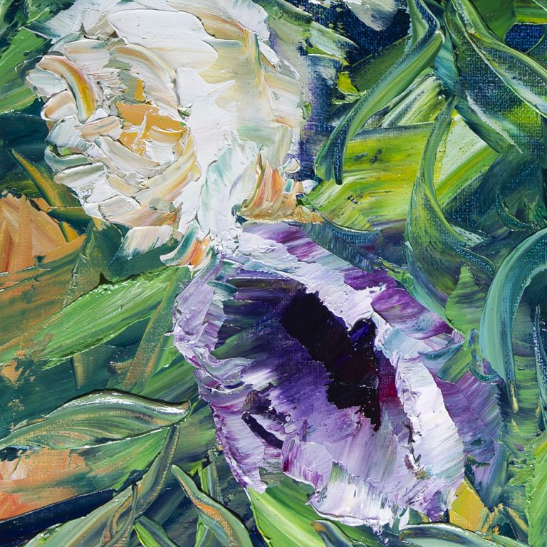 flower oil painting peony canvas art