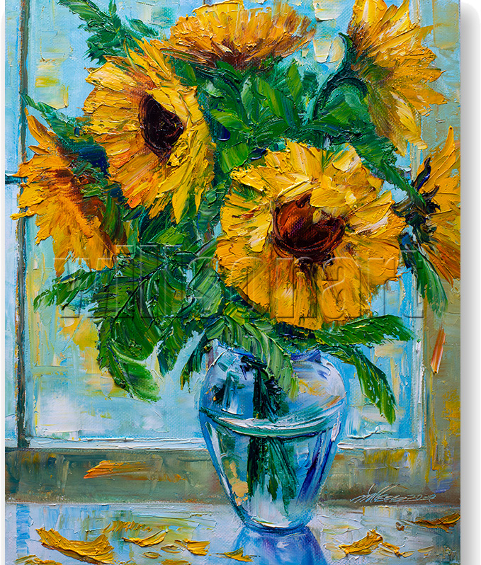 flower oil painting sunflower canvas art