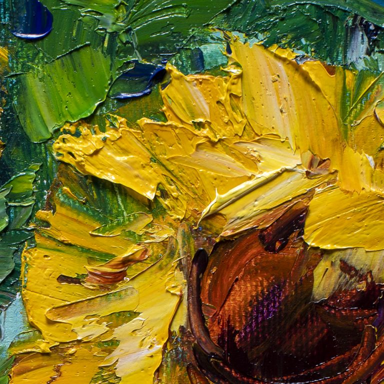 flower oil painting sunflower canvas art