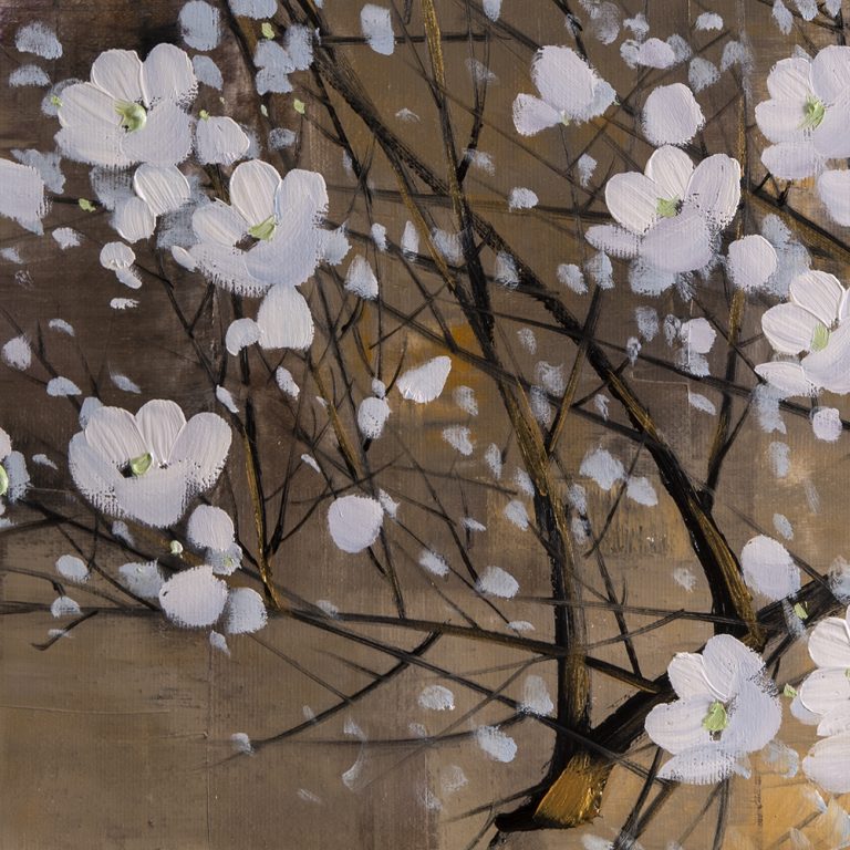 golden zen asian blossom large canvas painting