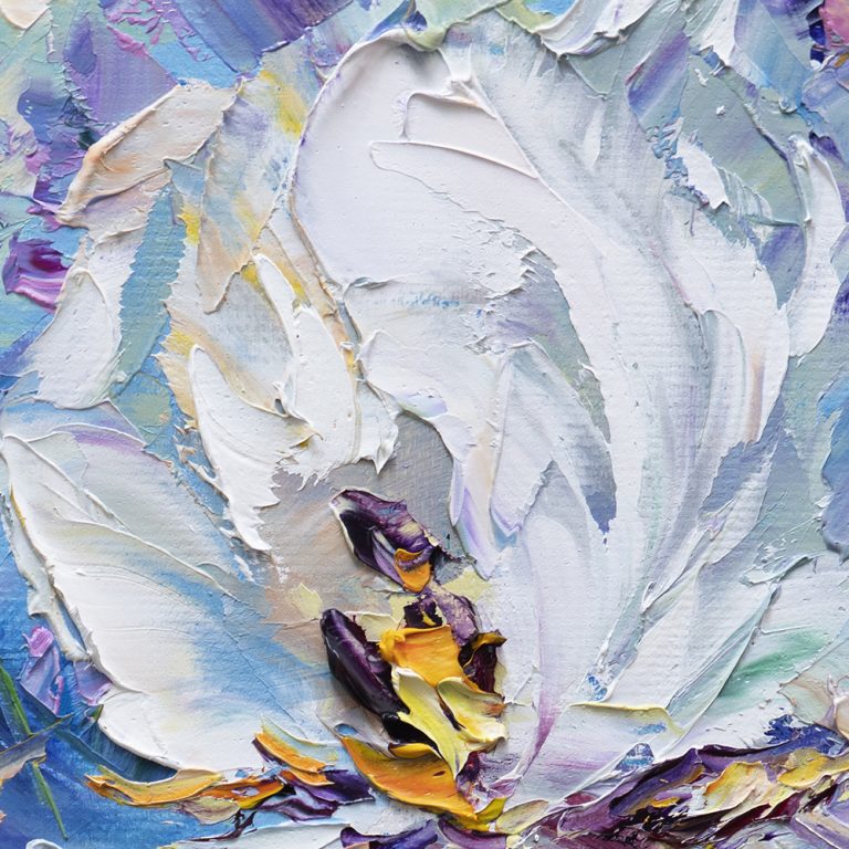 iris textured palette knife oil painting