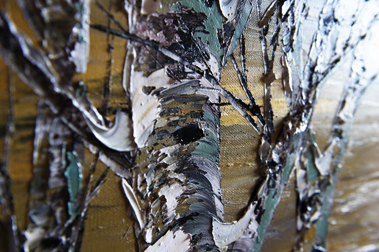 landscape birch forest textured canvas oil painting home decor
