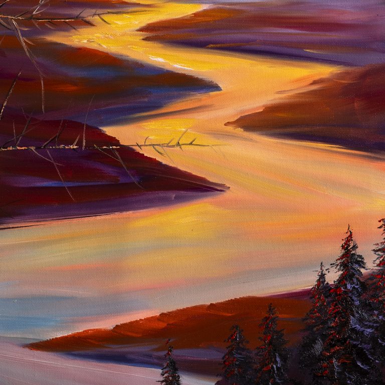 landscape textured large oil painting