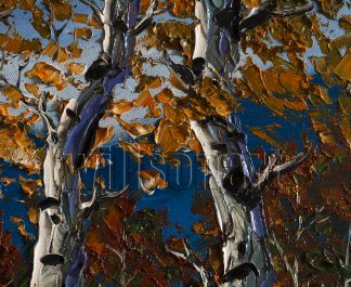 landscape tree birch forest seasons textured canvas oil painting interior art