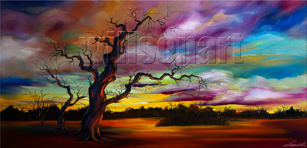 landscape tree large canvas painting wall decor 24x48inches