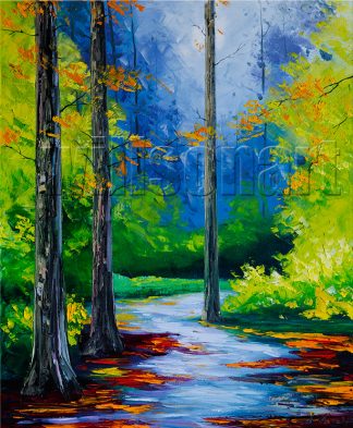 landscape tree seasons textured canvas oil painting wall decor 20x24inches