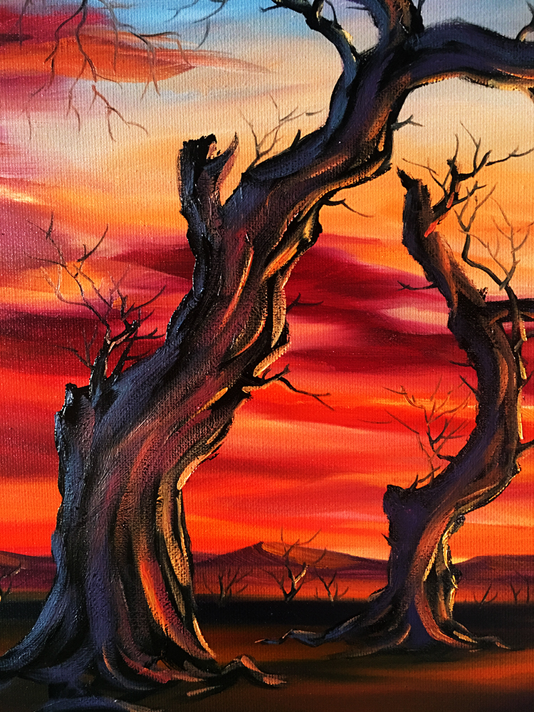landscape tree sunset large canvas painting wall art