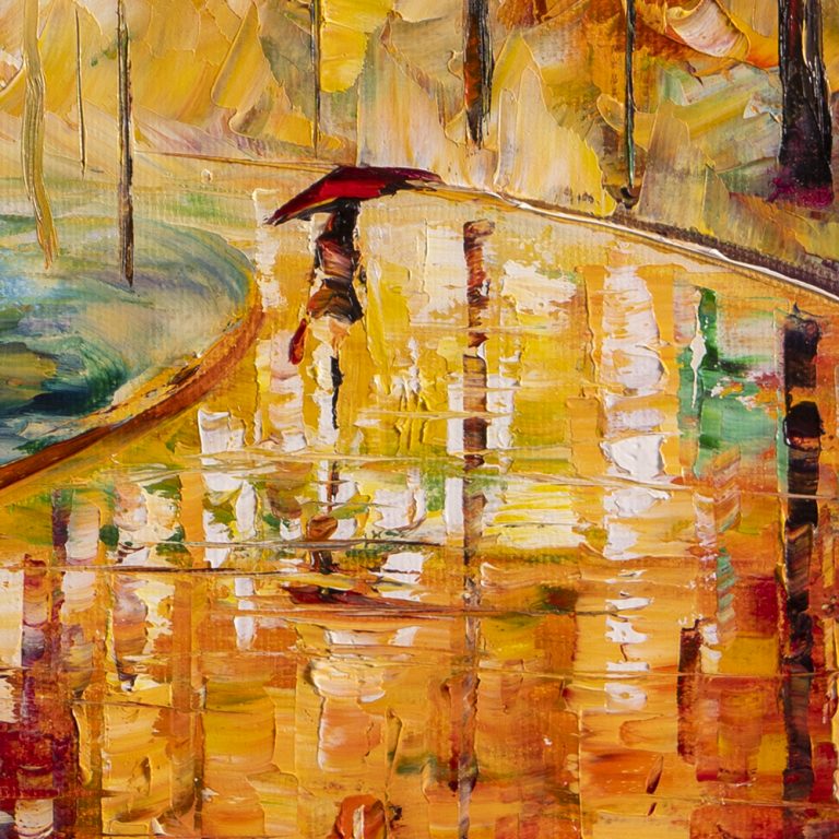 rainscape textured oil painting