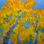 seasons autumn landscape birch forest textured oil painting home decor