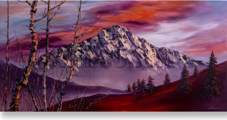 snow mountains textured large oil painting