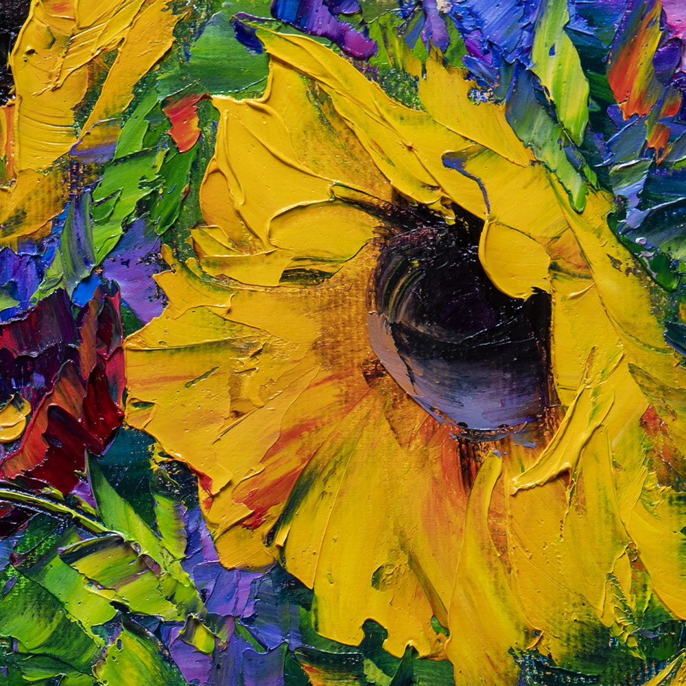 Tuscany Sunflower Floral Painting on 16x20 Canvas