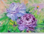 textured palette knife peony canvas oil painting home decor 12x16inches