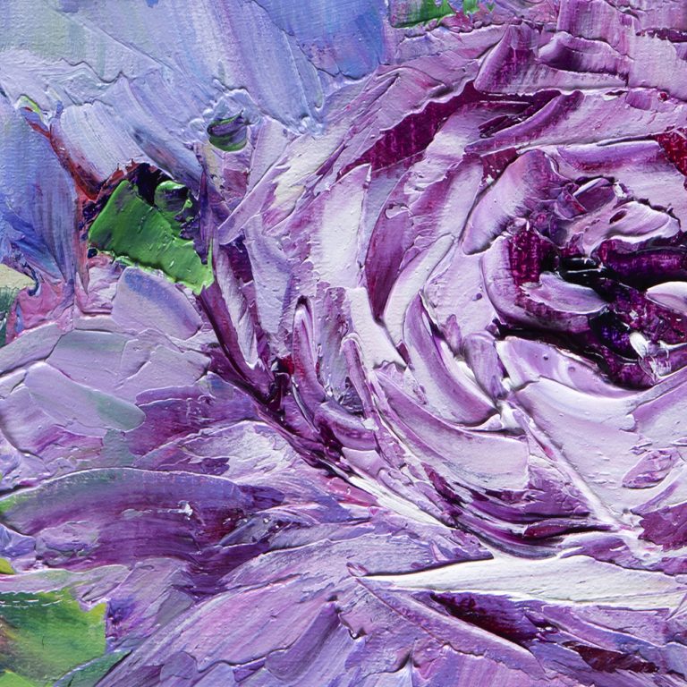textured palette knife peony canvas oil painting home decor 12x16inches