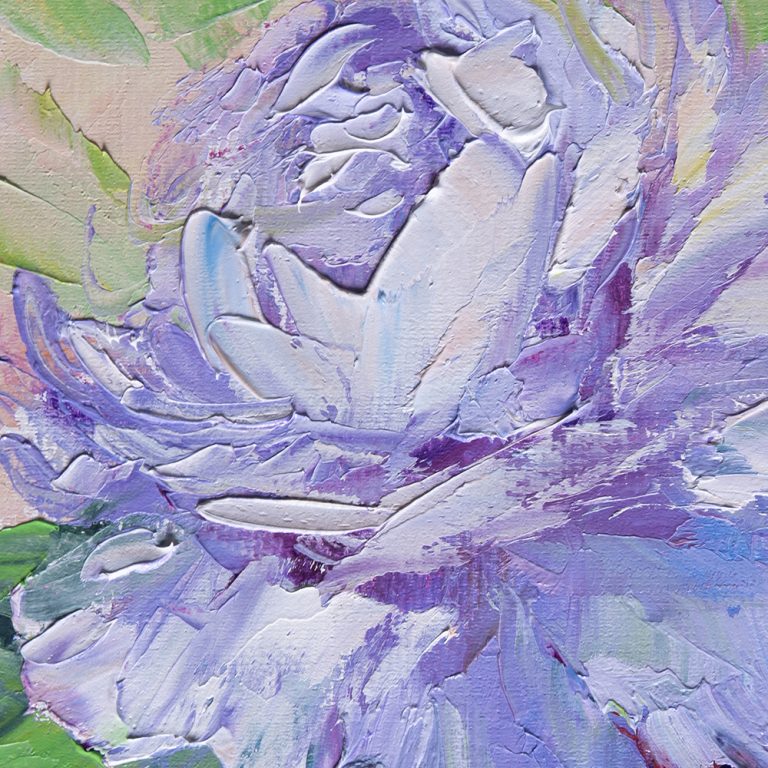textured palette knife peony canvas oil painting home decor 12x16inches