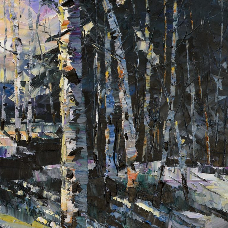 winter landscape birch painting