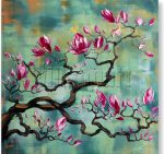 yulan blossoms oil painting