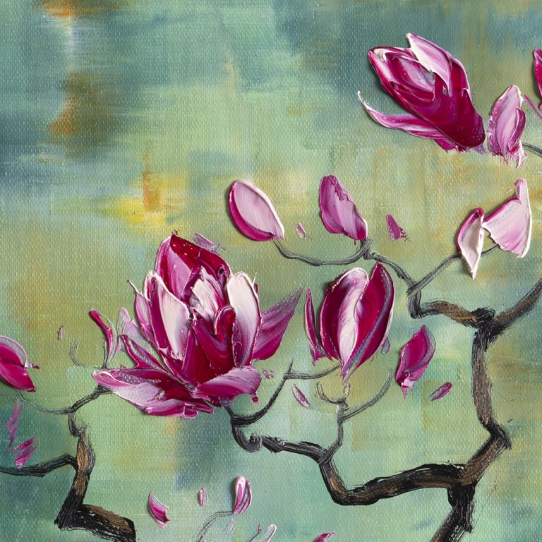 yulan blossoms oil painting